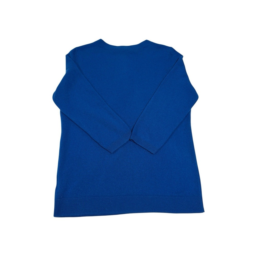 NWT Talbots Petite 100% Cashmere Blue Crew Neck Pullover Sweater PM ECU - Picture 2 of 11